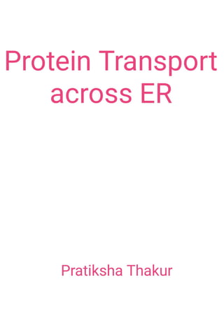 Protein Transport across Endoplasmic Reticulum (ER) 