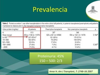 Proteinurias menores (Sens: 73.2%)Rodrigo. Transplant Proc, 35: 702, 2003Correlación: Alta (r2: 0.93, p ≤ 0.001) (n: 133)