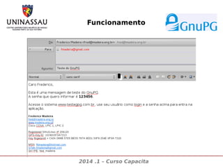 Funcionamento

2014 .1 – Curso Capacita

 