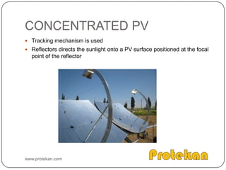 PARTS OF SOLAR WATER HEATING SYSTEMSolar thermal collectorsFluid system to carry the heat from the collector to the point of useOPTIONALPump – to move the fluidTank for storagewww.protekan.com
