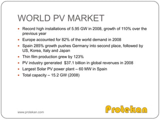 Passive systemRely on gravity to move the liquid from the collector to the storage tankTendency of water to circulate as it is heatedwww.protekan.com