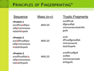Peptide mass fingerprinting (PMF)