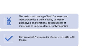 PROTEOMICS is the study of proteins at the molecular level. | PPTX