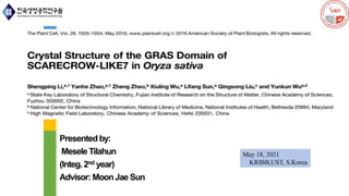 Presented by:
Mesele Tilahun
(Integ.2nd year)
Advisor: MoonJae Sun
May 18, 2021
KRIBB,UST, S.Korea
 