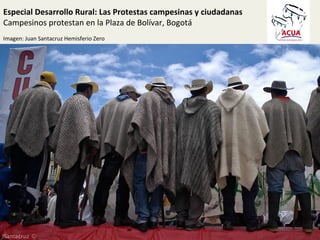 Especial	
  Desarrollo	
  Rural:	
  Las	
  Protestas	
  campesinas	
  y	
  ciudadanas	
  
Campesinos	
  protestan	
  en	
  la	
  Plaza	
  de	
  Bolívar,	
  Bogotá	
  
	
  
Imagen:	
  Juan	
  Santacruz	
  Hemisferio	
  Zero	
  
 