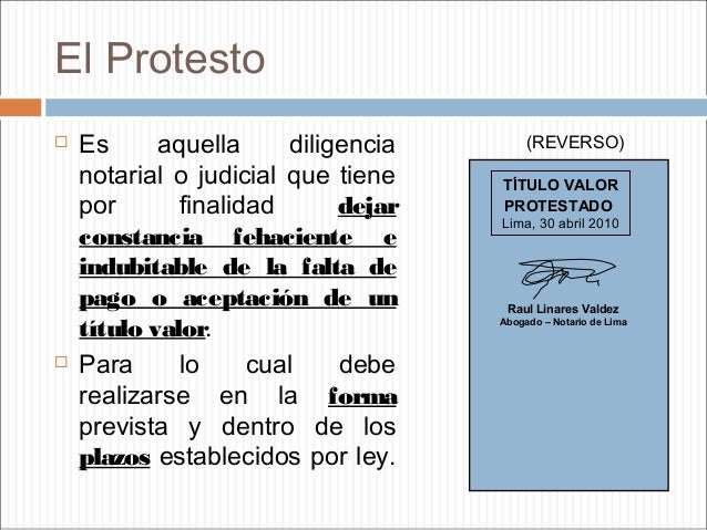 Que Es El Protesto En Los Titulos De Credito