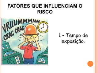 FATORES QUE INFLUENCIAM O
RISCO
1 – Tempo de
exposição.
 