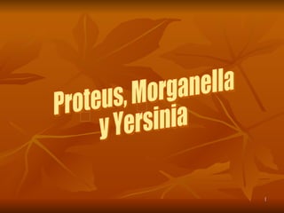 Proteus, Morganella y Yersinia 