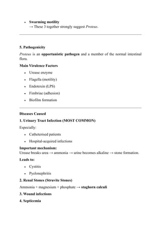PROTEUS GRAM NEGATIVE BACTERIA PDF NOTES | PDF