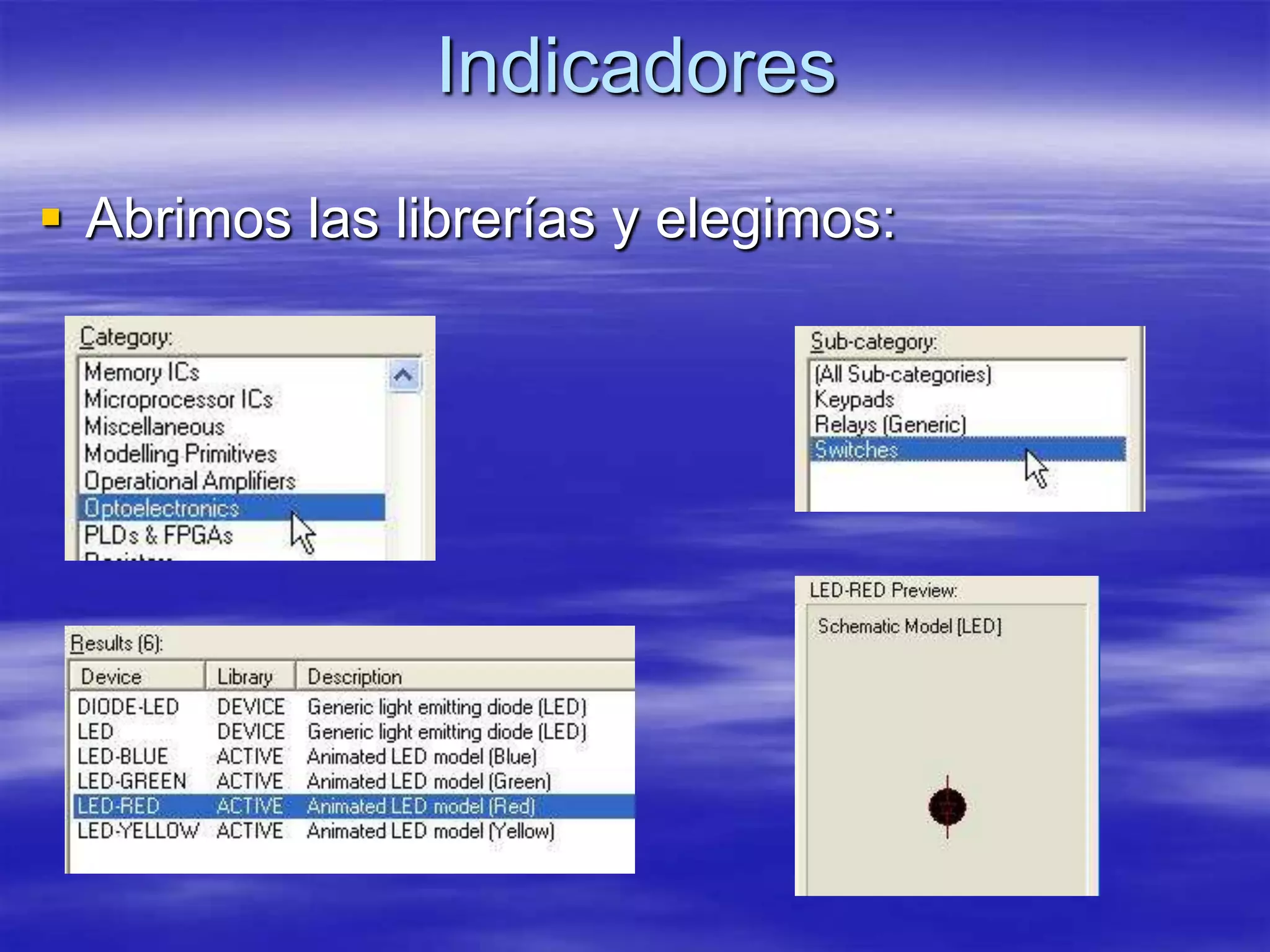 Indicadores
 Abrimos las librerías y elegimos:
 