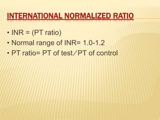 PROTHROMIN TIME AND PARTIAL PROTHROMIN TIME.pptx