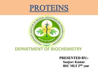 PRESENTED BY:-
Sanjeev Kumar
BSC MLT 2ND year
DEPARTMENT OF BIOCHEMISTRY
1
 