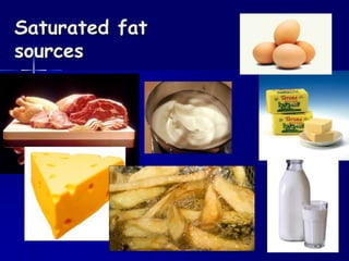 Saturated fat
sources
 