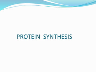 PROTEIN SYNTHESIS
 