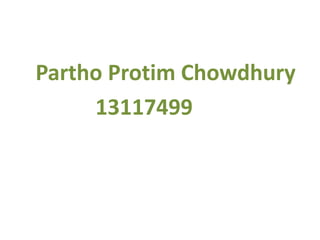 Partho Protim Chowdhury
13117499
 