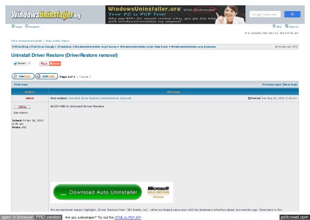 How to remove driver restore windows 10 How to remove driver restore windows 10