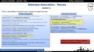 // Create bitmap to be re-used, based on the size of one of the bitmaps
mBitmapOptions = new BitmapFactory.Options();
//Se...