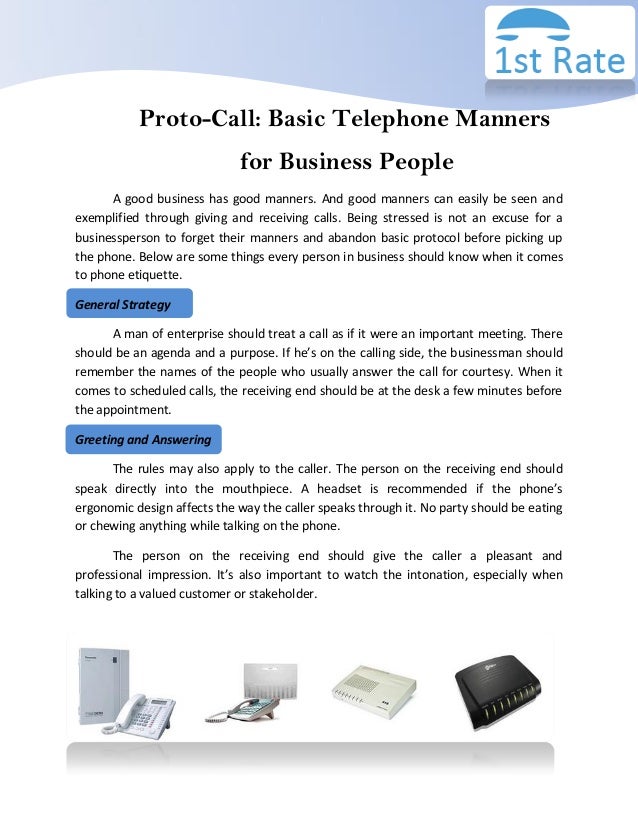 Proto Call Basic Telephone Manners For Business People