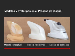 Modelo conceptual Modelo volumétrico Modelo de apariencia
Modelos y Prototipos en el Proceso de Diseño
 