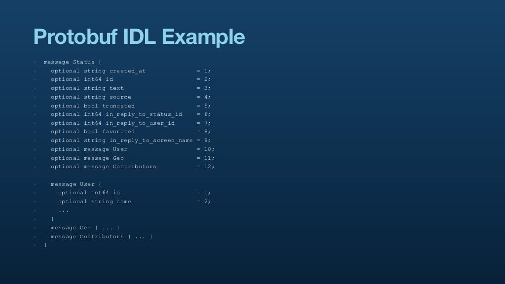protobuf idl example message buffers example