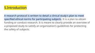 Clinical Study Protocol Design and Documentation | PPTX