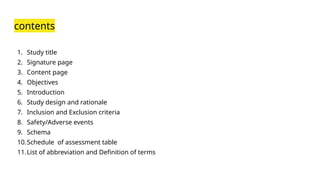 Clinical Study Protocol Design and Documentation | PPTX