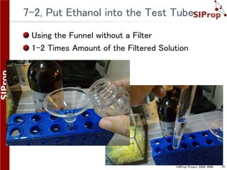 ©SIProp Project, 2006-2008 33
7-2, Put Ethanol into the Test Tube
Using the Funnel without a Filter
1-2 Times Amount of th...