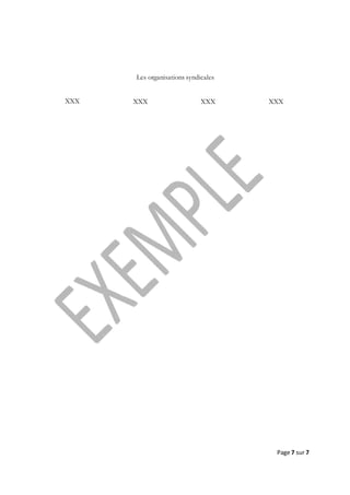 Page 7 sur 7
XXX XXX XXX
Les organisations syndicales
XXX
 