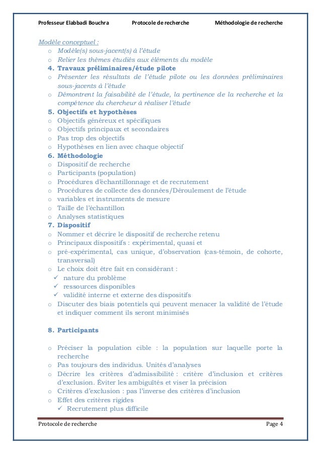 Comment Rediger Un Protocole De Recherche Document Pdf  Gambaran