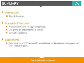 Protocol for compounds evaluation on the ltp ltd threshold | PDF