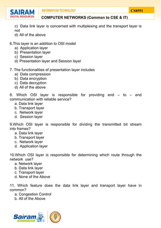 Layering Questions Protocol layering quiz | PDF