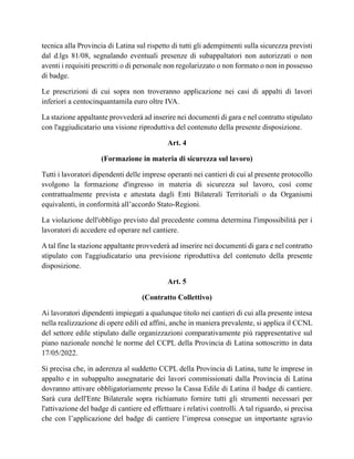 Protocollo Appalti Provincia di Latina