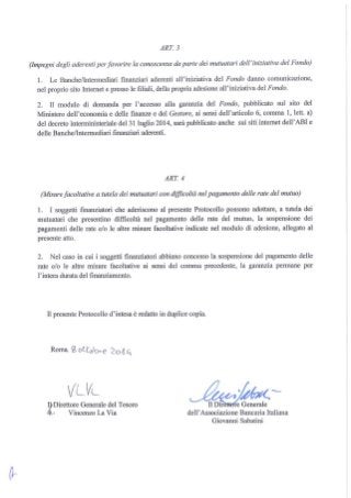 Fondo di garanzia prima casa: protocollo d'intesa MEF-ABI del 9 ottobre 2014