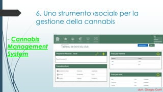 6. Uno strumento «social» per la gestione della cannabis 
dott. Giorgio Gatti 
-Cannabis Management System  