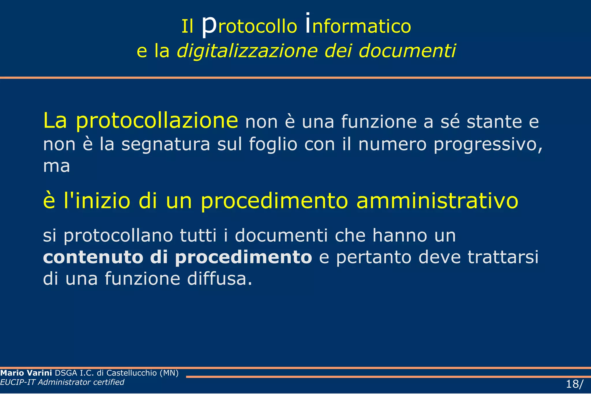 identificazione dell'ufficio che lavora il documento. 