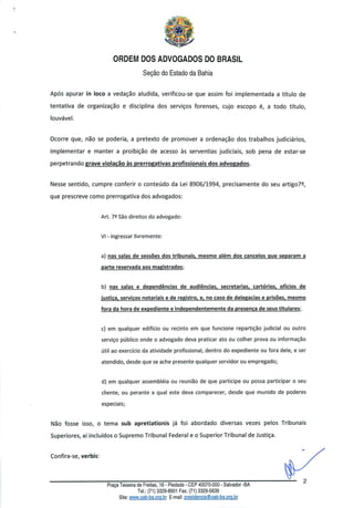 Retirada das cancelas nos cartórios - Protocolo na Corregedoria 