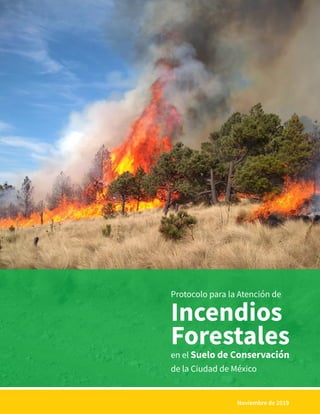 1
Protocolo para la Atención de
Incendios
Forestales
en el Suelo de Conservación
de la Ciudad de México
Noviembre de 2019
 