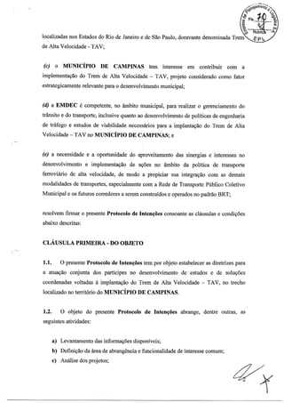 EMDEC/ptotocolo intenções TAV