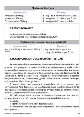 Protocolo medicamentoso em odontologia