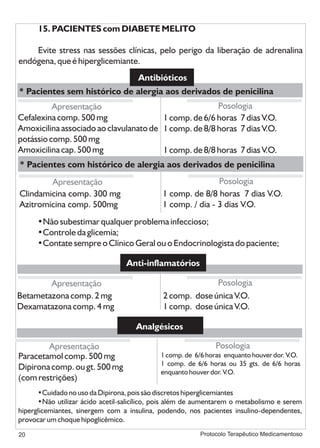 Protocolo medicamentoso em odontologia