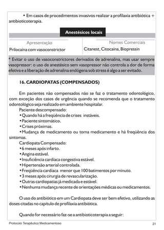 Protocolo medicamentoso em odontologia