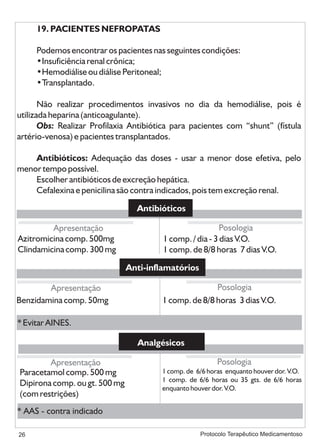Protocolo medicamentoso em odontologia