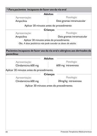 Protocolo medicamentoso em odontologia