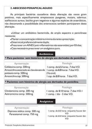 Protocolo medicamentoso em odontologia
