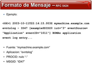 Syslog Format Rfc Protocolo syslog | PDF