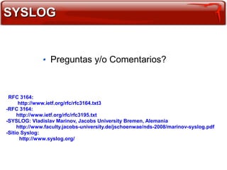 Syslog Format Rfc Protocolo syslog | PDF