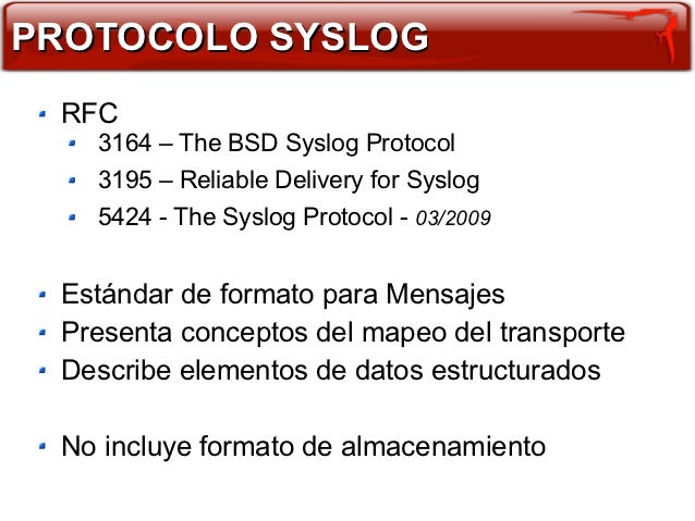 Syslog Format Rfc Rfc Syslog Protocol , RFC 6587: Transmission of Syslog Messages over ...