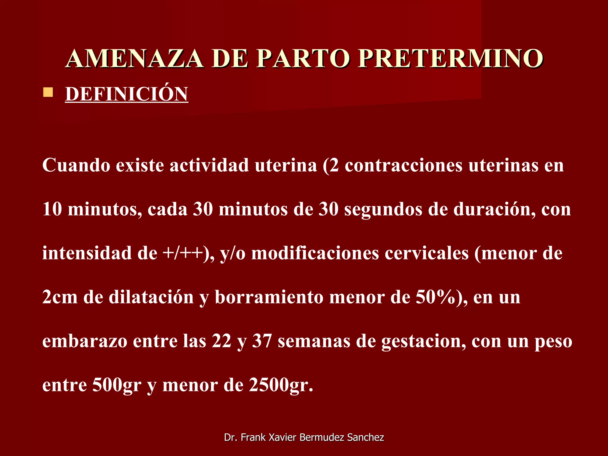 Amenaza De Parto Pretermino Cie 10 www.slideshare.net