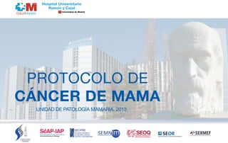 1
PROTOCOLO DE
CÁNCER DE MAMA
Hospital Universitario
Ramón y Cajal
UNIDAD DE PATOLOGÍA MAMARIA. 2013
 