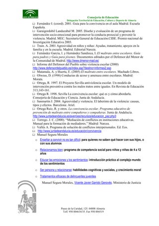 Protocolo de coordinación en supuestos casos de acoso escolar. Andalucía